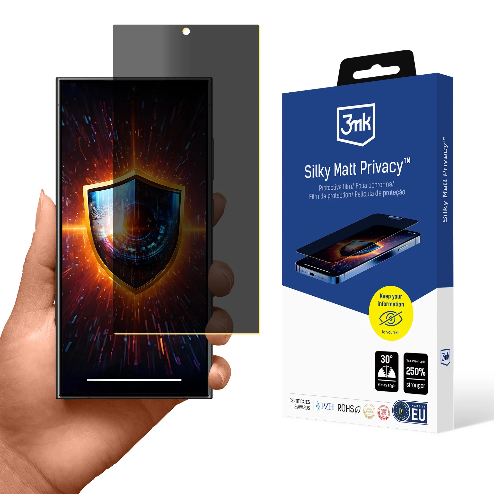 Fólie pro soukromí na Samsung Galaxy S24 Ultra - 3mk Silky Matt Privacy